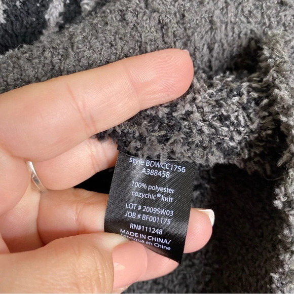 Barefoot Dreams Black Camo CozyChic Seaside Crewneck Pullover Sweater Size Small - Picture 8 of 9